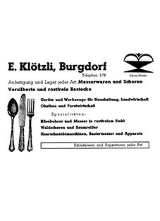 Visitenkarte von Ernst Ulrich Klötzli