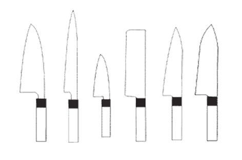 Japanische Küchenmesser die in der Werkstatt der Klötzli Messerschmiede nachgeschliffen werden