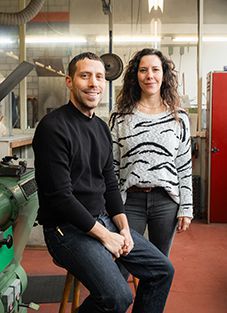 the Klotzli siblings in the workshop of the knifesmithy